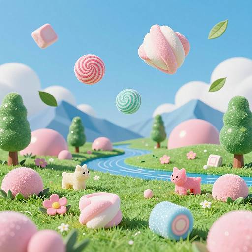 Whimsical Candyland Landscape