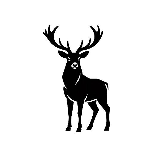 Minimalist Black and White Stag Logo
