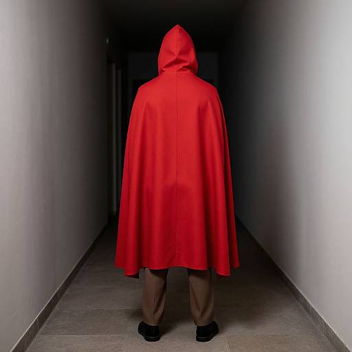 Man in Minimal Red Cape Costume
