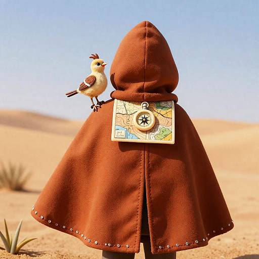 Desert Scout with Hooded Cloak and Sand Lark