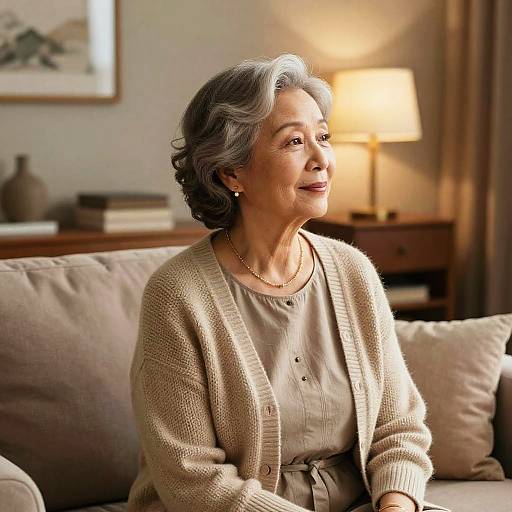 Elderly Woman with Shadow Fade Hairstyle