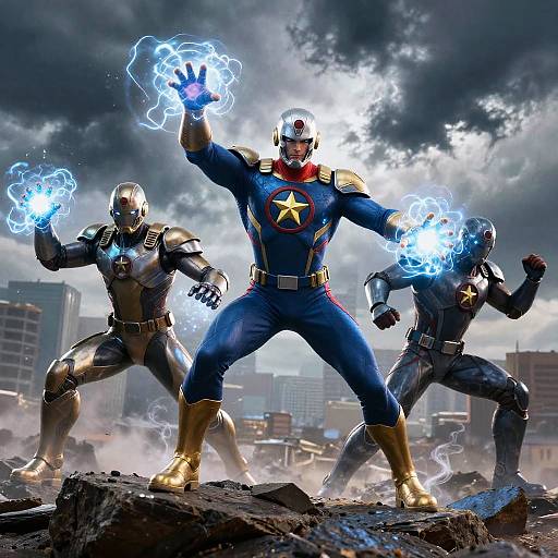 Heroic Fantastic Four Action Scene