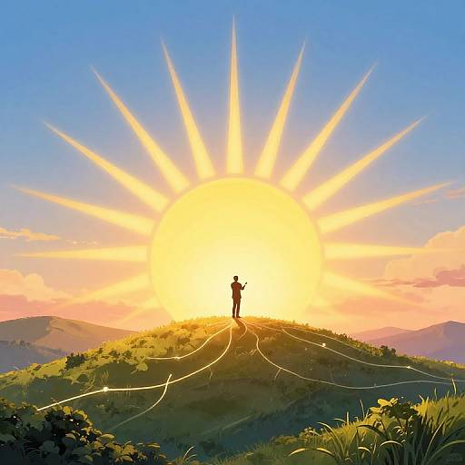 Radiant Eloquence Over Peaceful Landscape