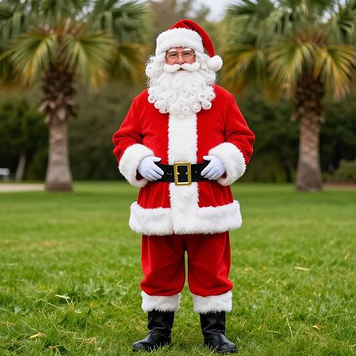 Santa Claus on Tropical Lawn