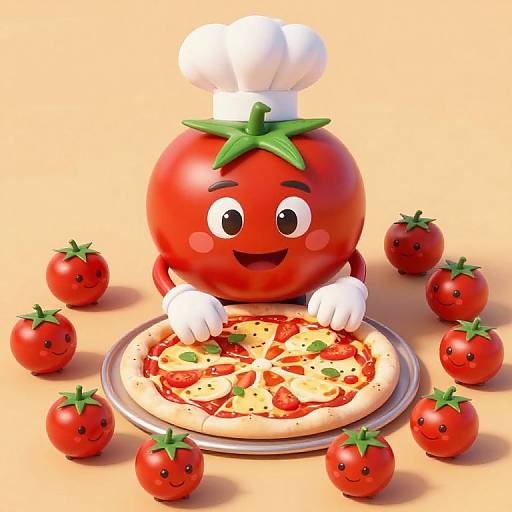 Cherry Tomato Pizza Maker Scene