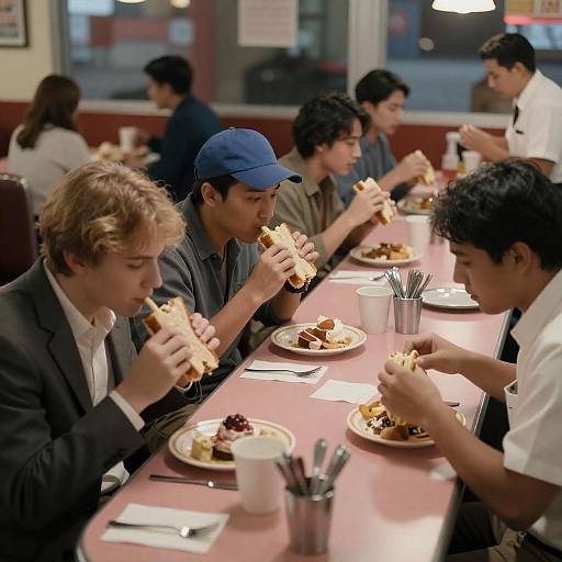 Nostalgic Diner Gathering Scene