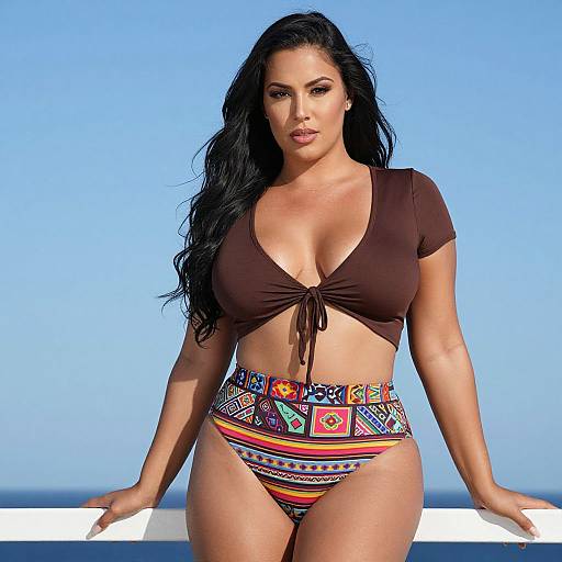 Confident Curvy Woman by Ocean