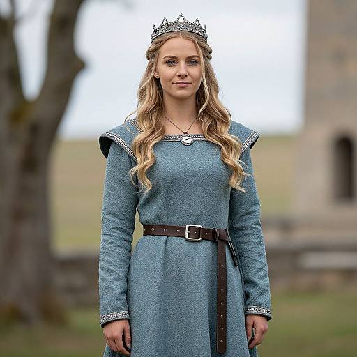 Victorious Viking Girl in Medieval Dress