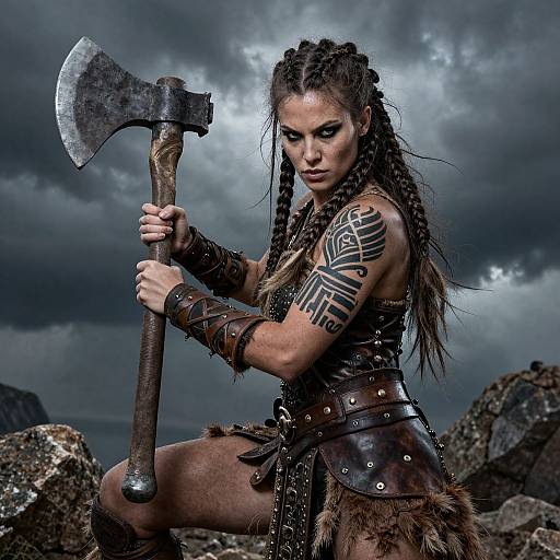 Fierce Barbarian Woman Warrior