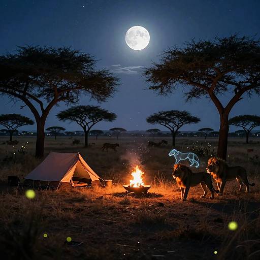 Cinematic Twilight Savanna Nightscape