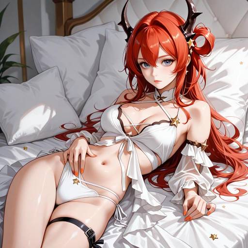 Surtr from Arknights in Swimsuit Pose