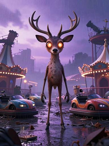 Spooky Deer in Ruined Carnival