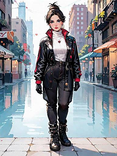 Stylish Urban Woman in Casual Fashion