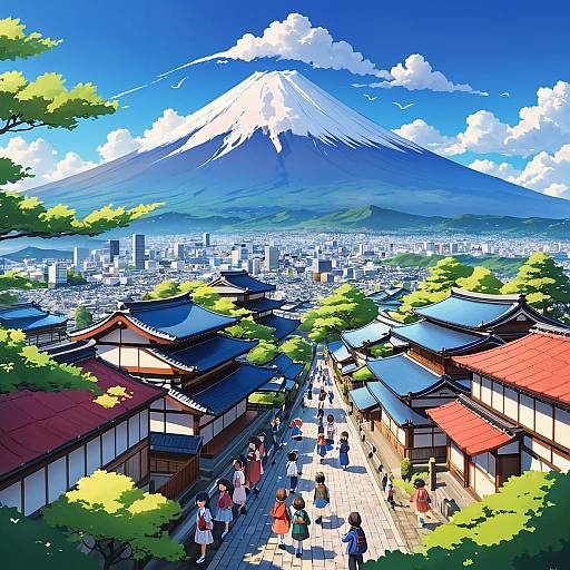 Vibrant Outdoor Scene with Kids and Nature