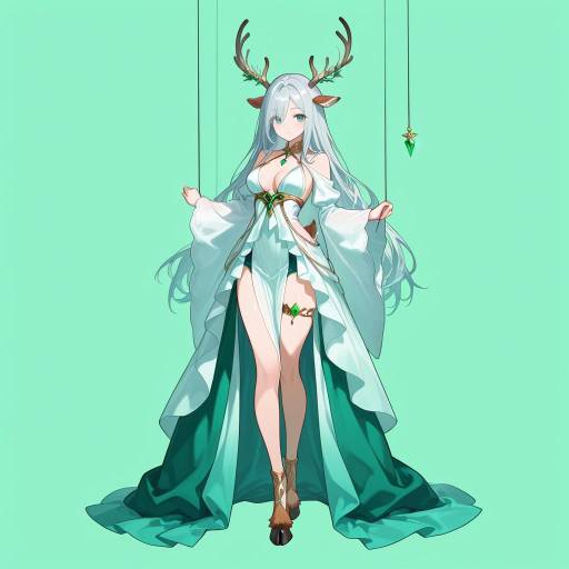 Enchanting Maiden in Emerald Dreamscape Enchanting Maiden in Emerald Dreamscape
