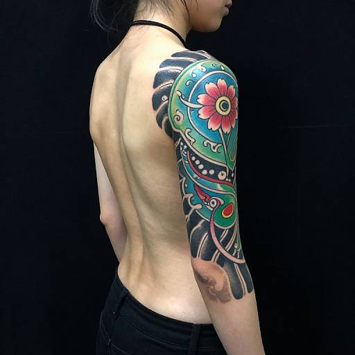 Vibrant Spiral Sleeve Tattoo Showcase