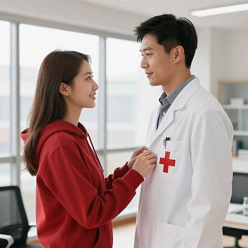 Smiling Couple in Bright Medical Room