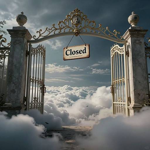 Photograph of an ornate, golden gate with a 