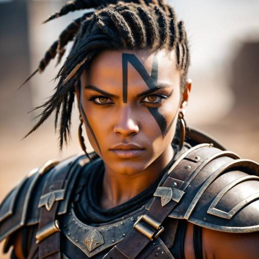 Fierce Female Gladiator with War Paint