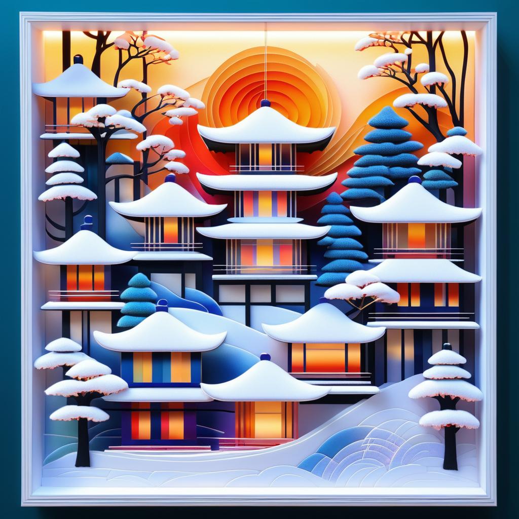 Vivid 3D Winter Ornaments Diorama