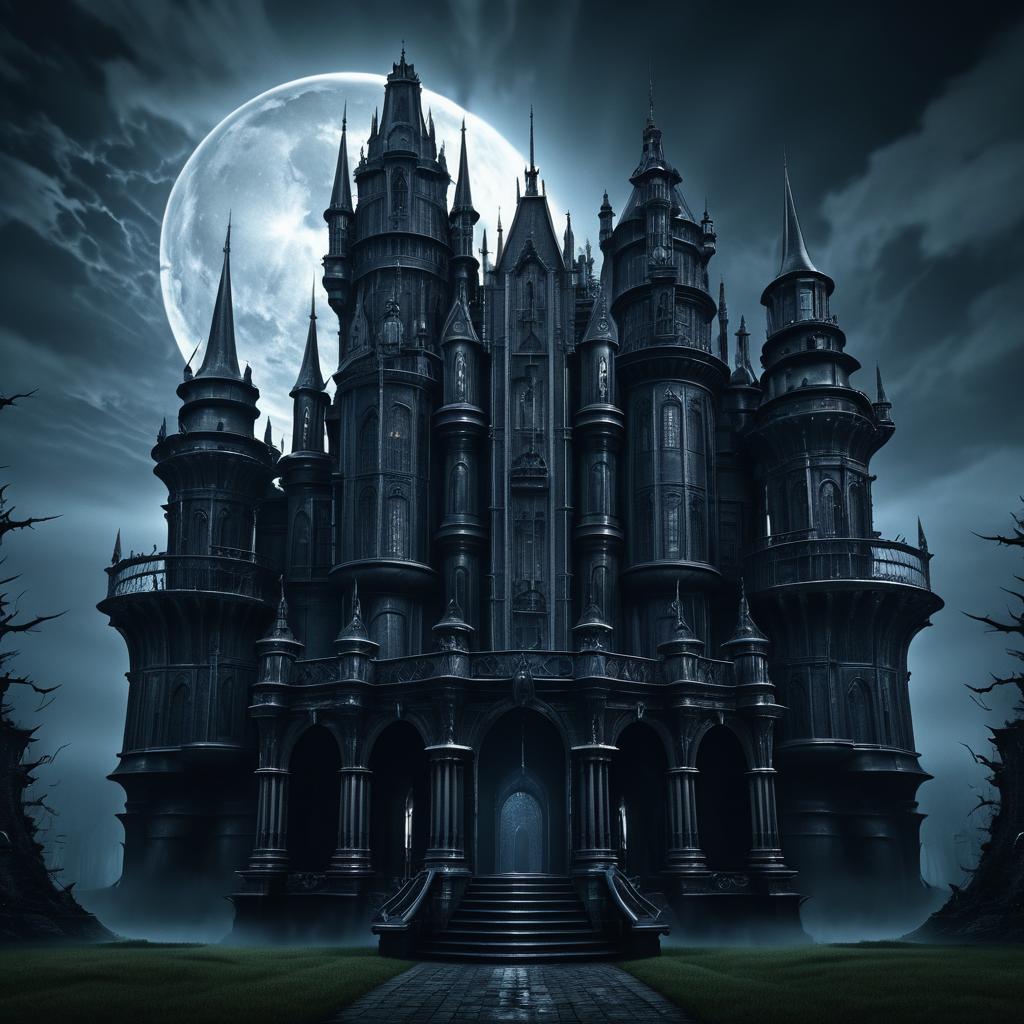 Haunting Dark Fantasy Castle Poster Art