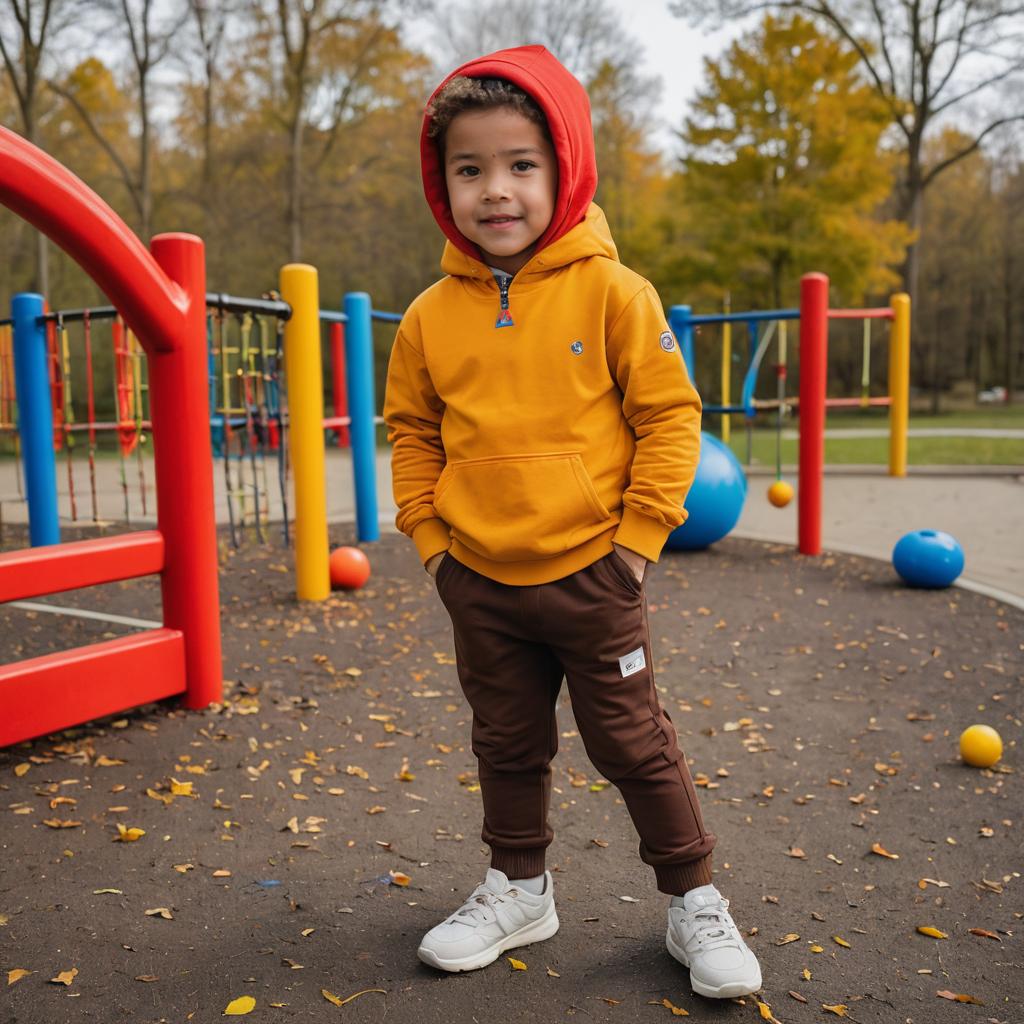 Sporty Child in Colorful Playground Outfit