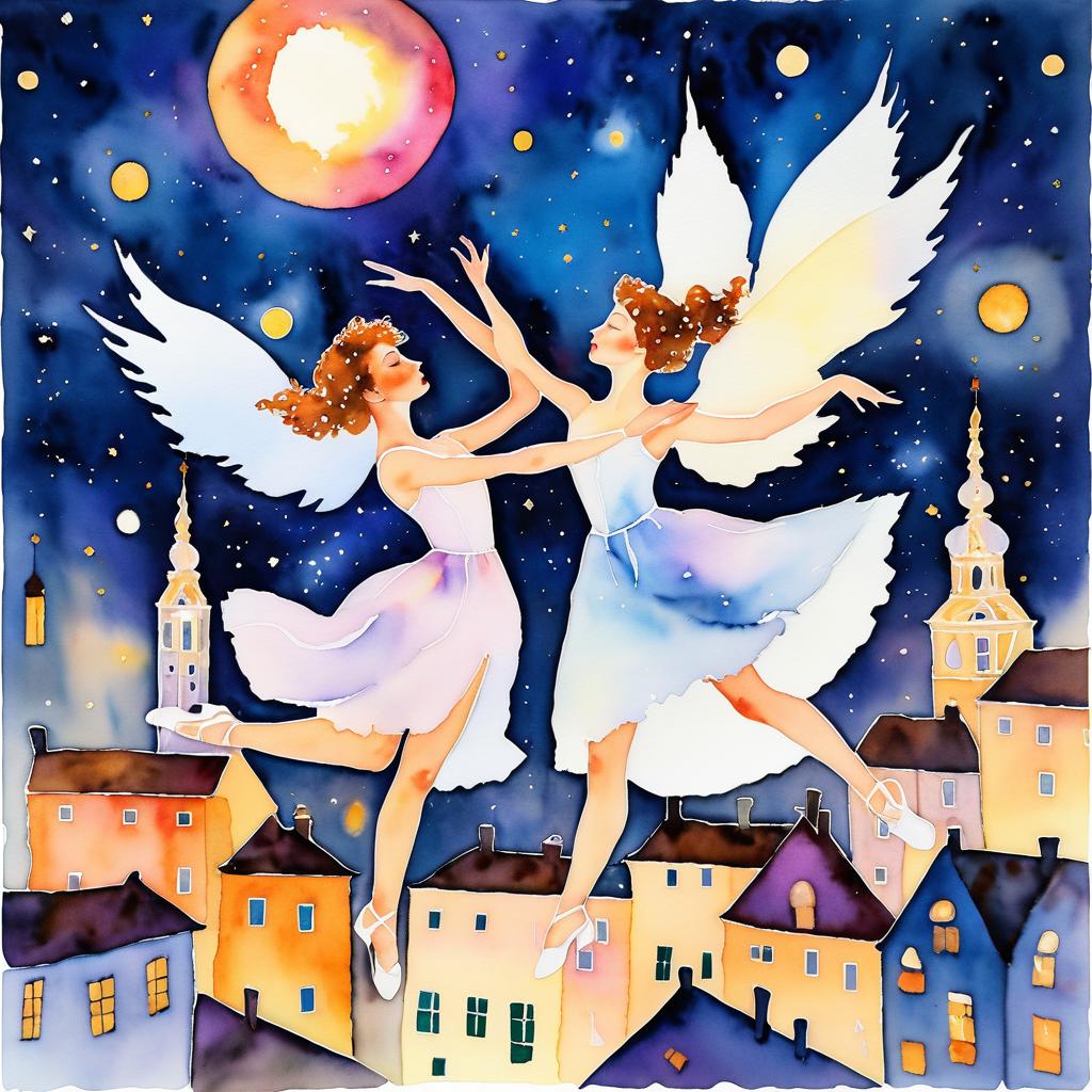 Whimsical Watercolor Dance in Vienna