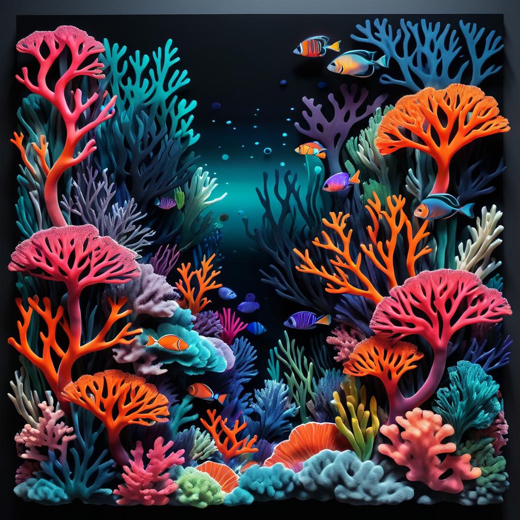 Vibrant Coral Reef Anamorphic Art