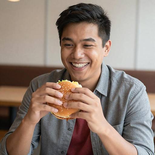 Warm Indoor Burger Delight Portrait