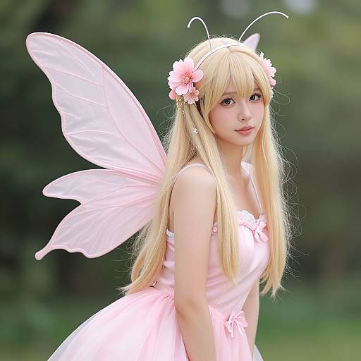 Realistic Pink Fairy Costume Woman