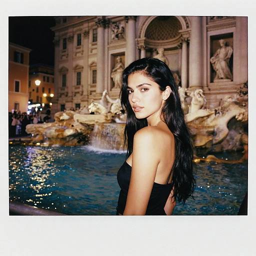 Vintage Glamour at Tropical Waterfall