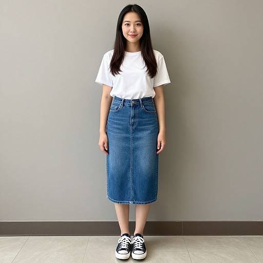 Realistic Casual Denim Outfit Portrait