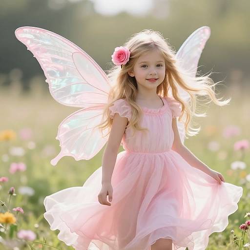 Enchanting Fairy in Sunlit Meadow