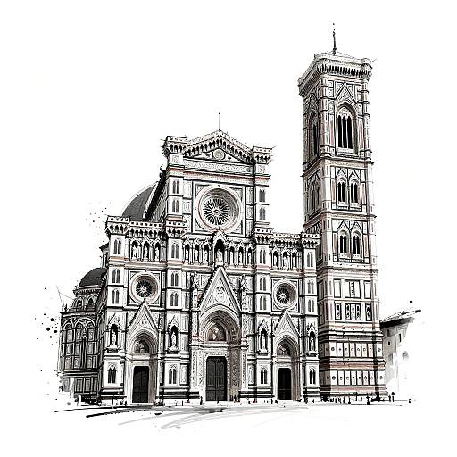 Dynamic Black-and-White Florence Sketch