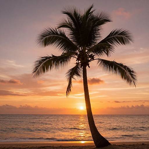 Tropical Palm Tree Sunset Scene