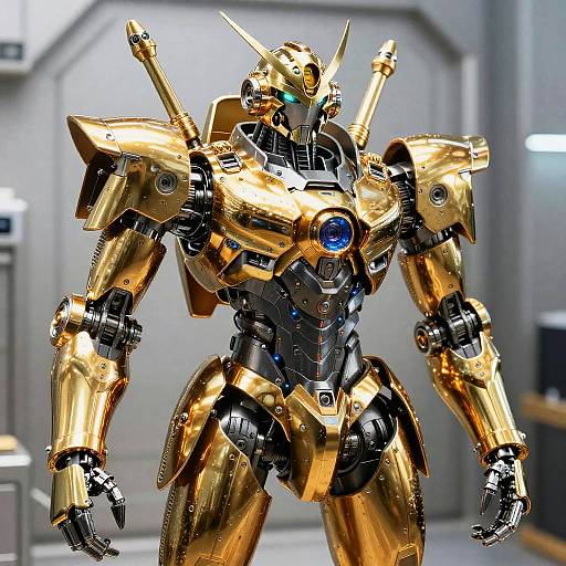 Golden Samurai Mech Robot