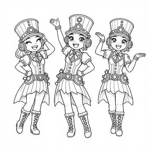 Steampunk Cabaret Peninsula Coloring Page