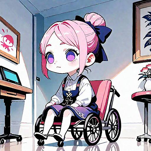 Chibi Creature Girl in Wheelchair