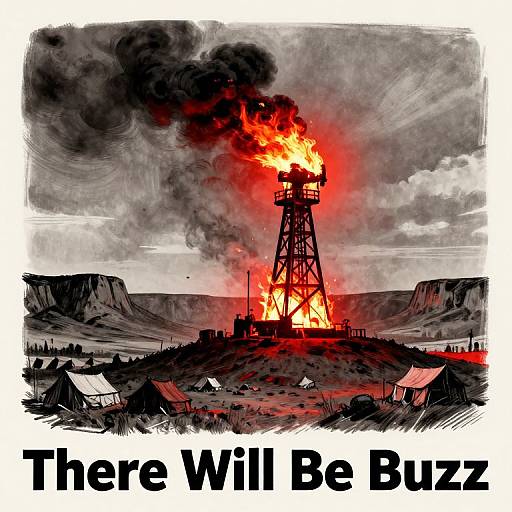 Inksketch Movie Poster: Flaming Oil Derrick