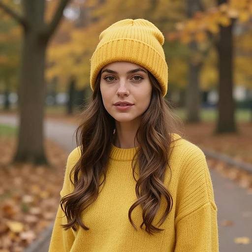 Autumn Vibes: Yellow Beanie Portrait