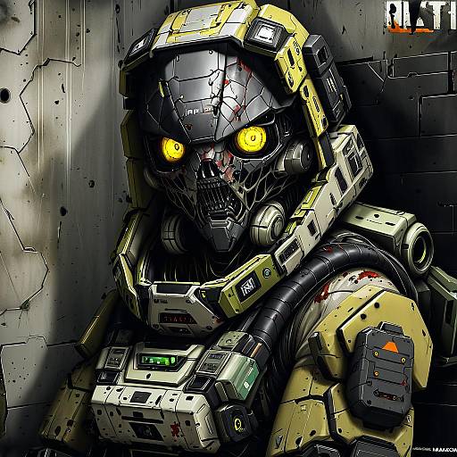 Illustration of Ash (titanfall 2), apex legends in the style of Mofu namako