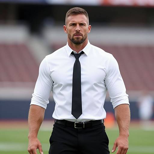 Muscular American Footballer in Sportswear