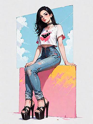 Stylish Young Woman in Casual Outfit