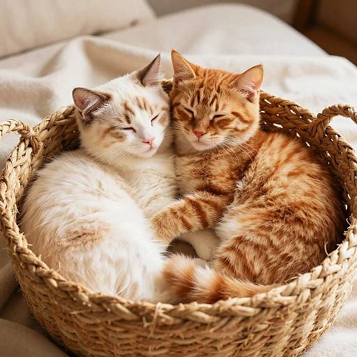 Orange Ragdoll Siblings Napping Cozy