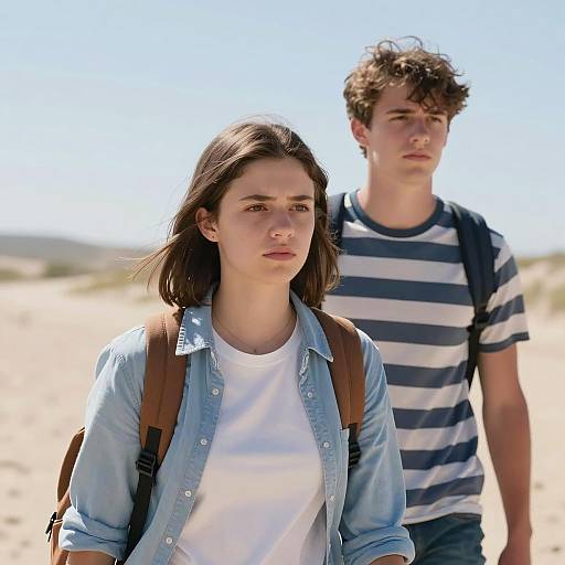 Teenagers Exploring Under Bright Sunlight