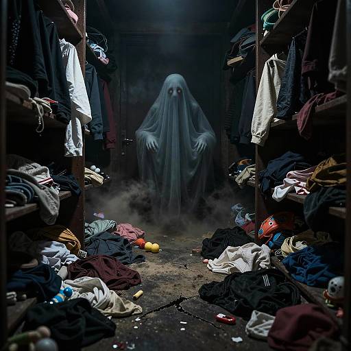 Haunted Closet with Ghostly Presence