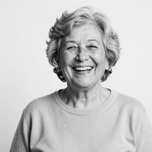 Joyful Elderly Woman High-Contrast Portrait