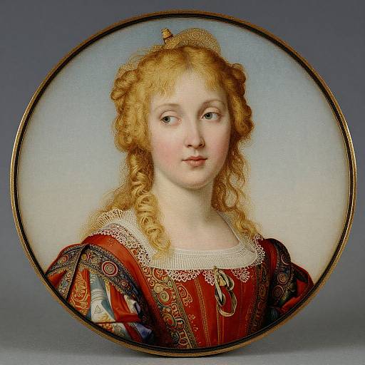 Pre-Raphaelite Style Limoges Enamel Portrait