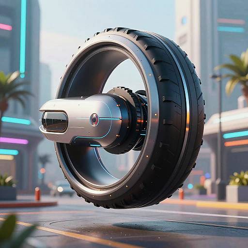 Futuristic Hovering Vehicle Wheel Design