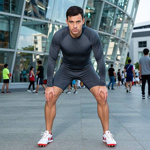 Athletic Man in Urban Performance Wear